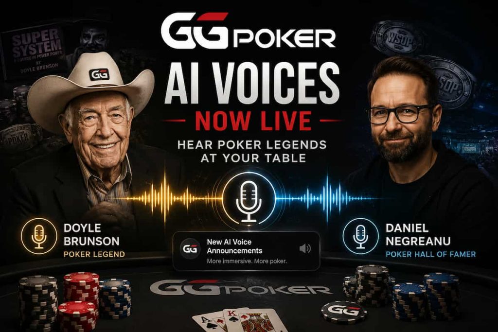 Doyle Brunson and Daniel Negreanu as AI Voices on GG Poker