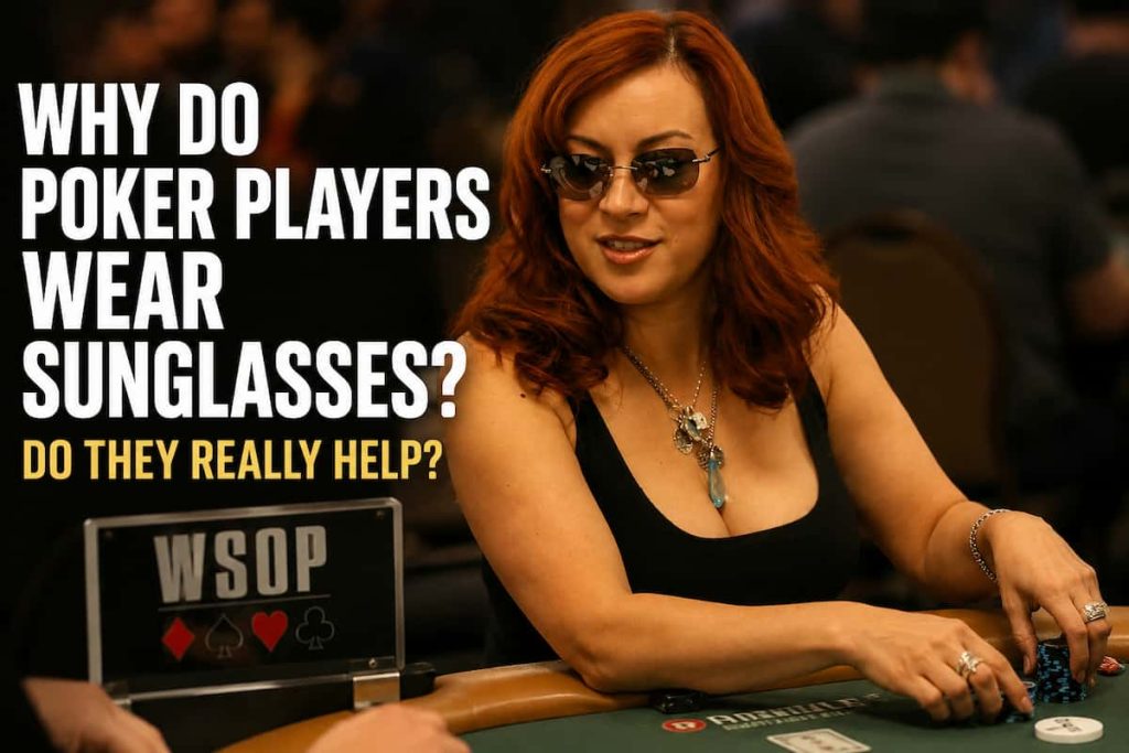 Poker player Jennifer Tilly wearing sunglasses