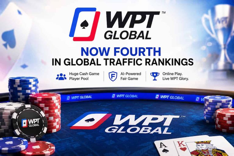 WPT Global Climbs to Fourth in Online Poker Traffic Rankings