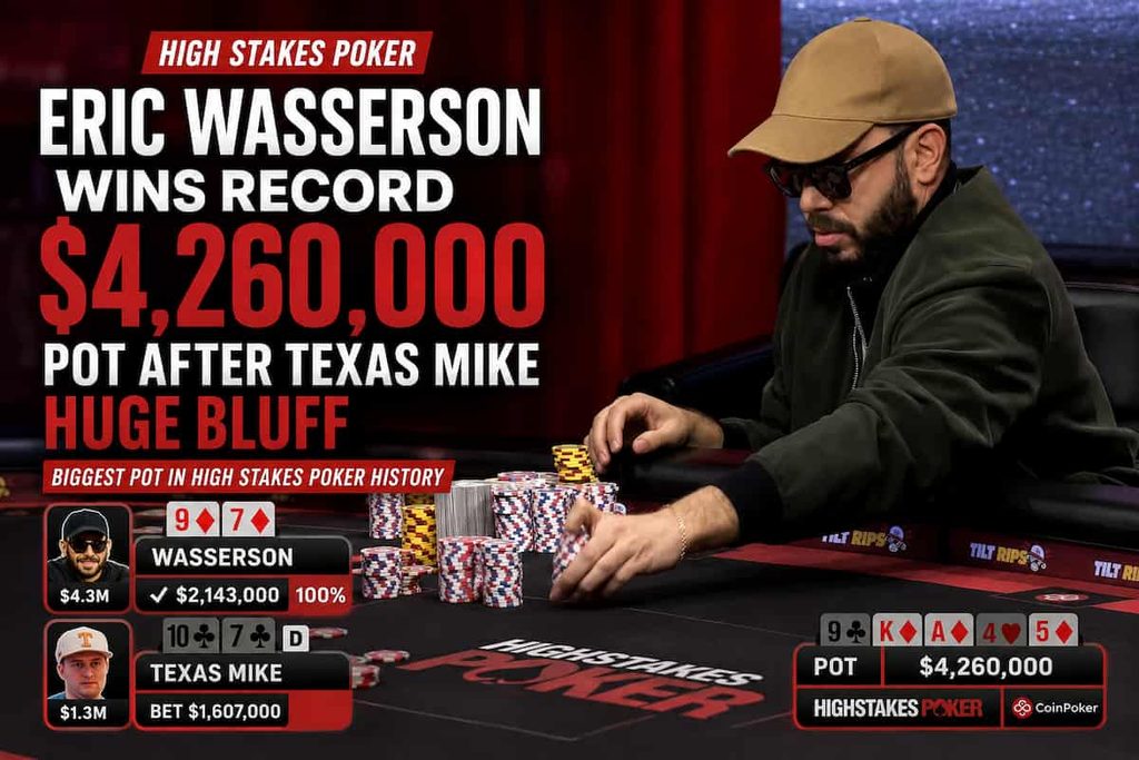 Eric Wasserson wins a record pot on High stakes Poker.