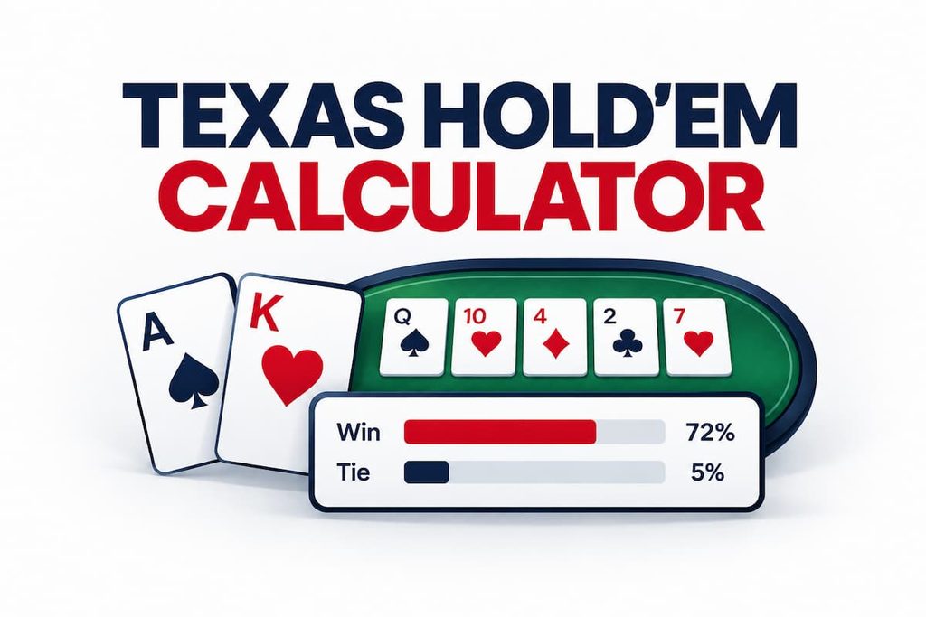 Poker Type Texas Hold’em calculator showing a free poker hand equity tool
