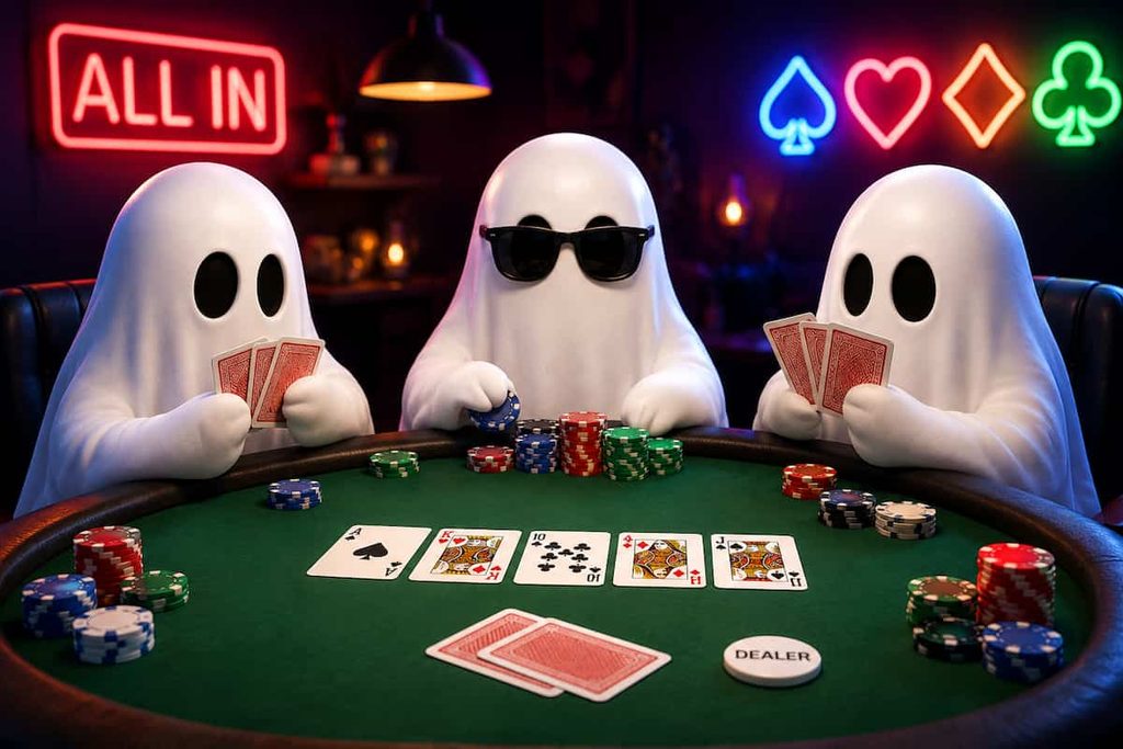 Ghosts playing poker.