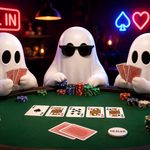 Ghosts playing poker.