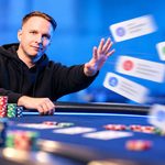 Ben Rolle brushes aside scam private-game messages at a poker table.
