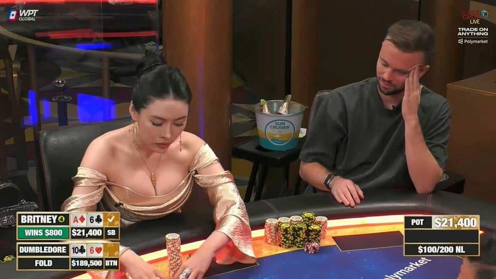Britney Jing playing at Hustler Casino Live.
