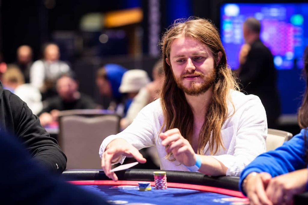 Charlie Carrel playing poker.