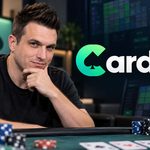 Doug Polk alongside the Cardle poker strategy game logo, promoting the free daily five-hand poker training challenge from Lucid Poker.