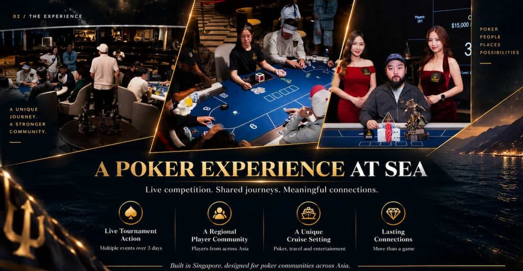 The Trident Poker Series promises a poker experience at sea on their advertisement.