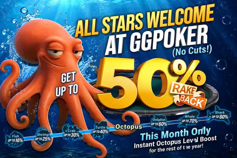 GGPoker Gives New UK Players an Instant Octopus Rewards Upgrade