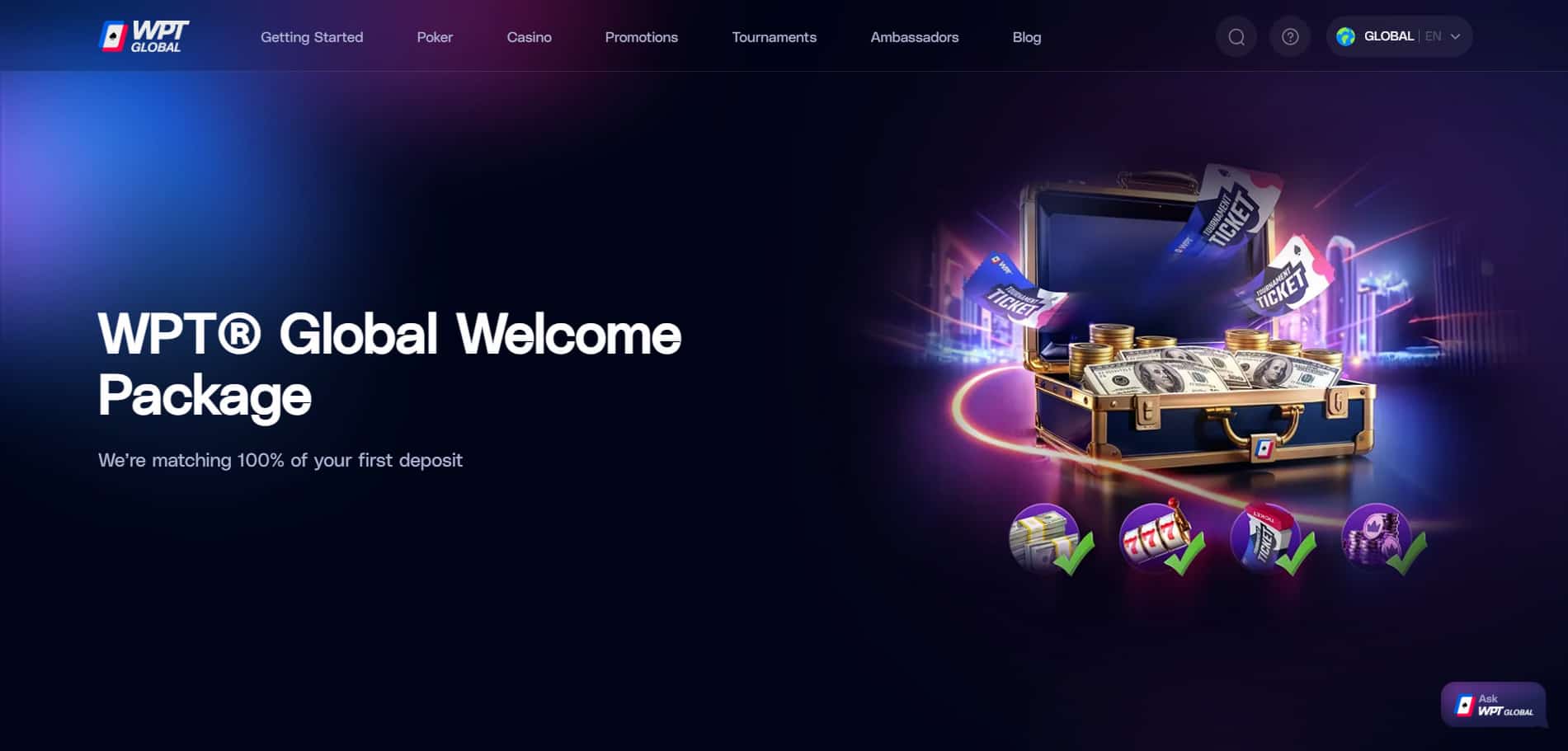 WPT Global homepage screenshot